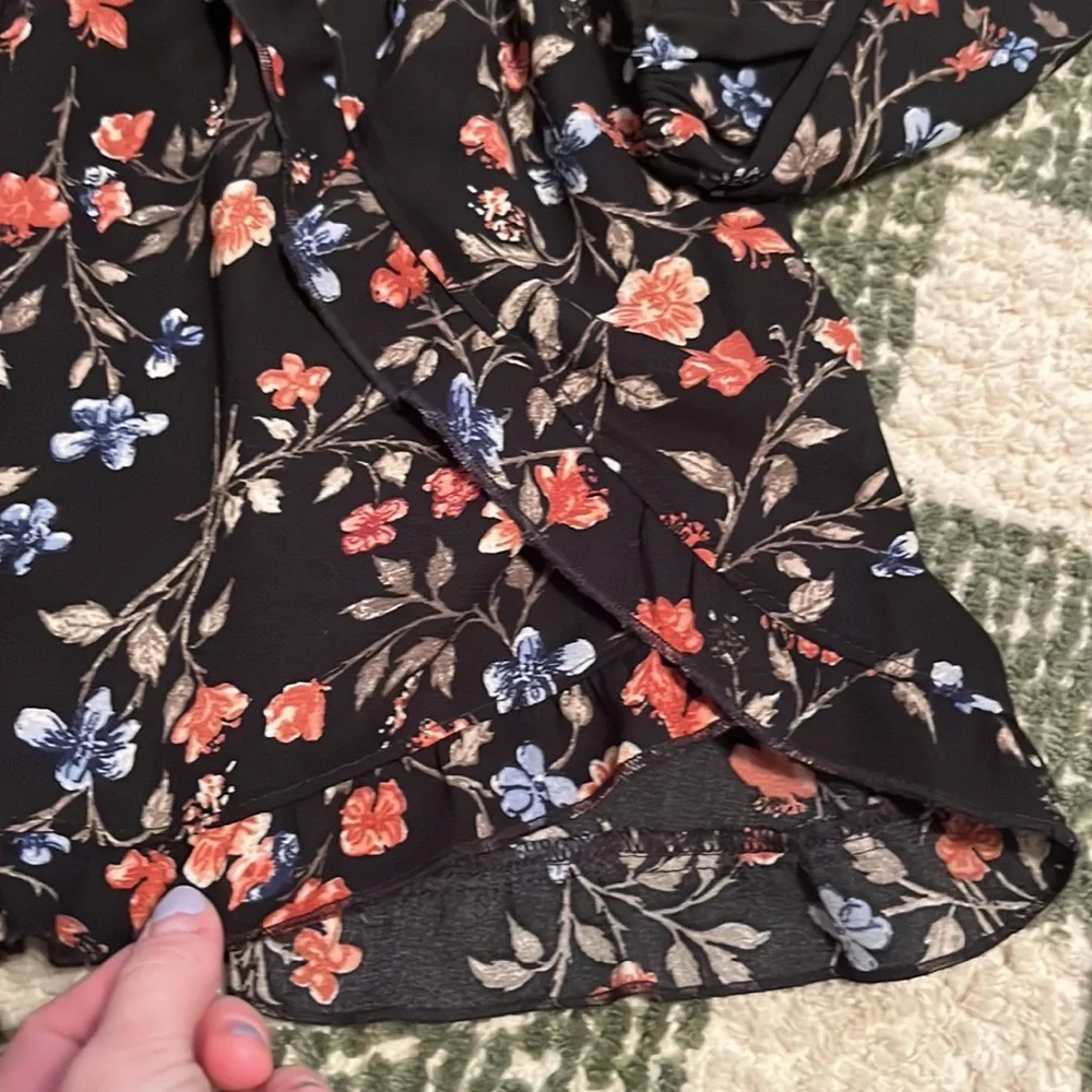 Abercrombie & Fitch Romper Floral Long Sleeve Cinch Waist